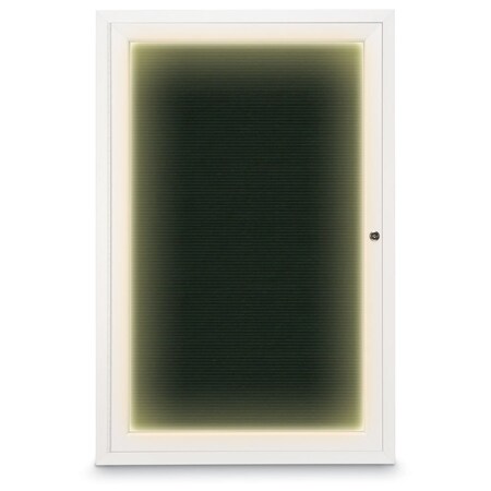 United Visual Products Hinge-less Radius Corkboard, 11"x13-1/2", Satin Alum Frame/Blue Spruce UVEB1113R-SATIN-BLSPRU